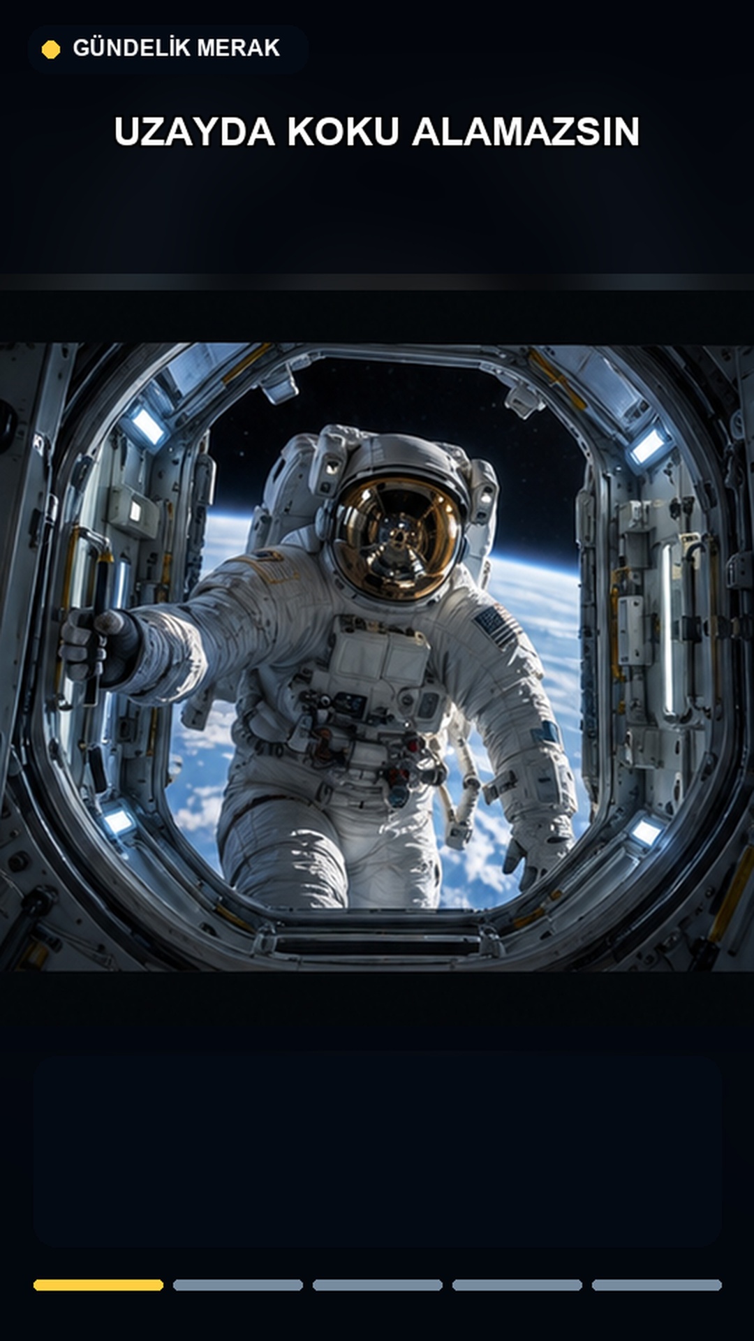 Uzay yürüyüşündeki astronot; temsili görsel